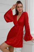 Women's Plunging Neck Sequin Dress