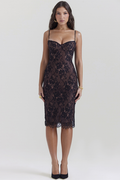 Women's Escala Black Lace Midi Dress