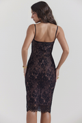Women's Escala Black Lace Midi Dress