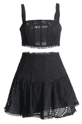 Women's Cora Crop Top + Skirt Set Black
