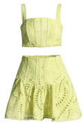 Women's Cora Crop Top + Skirt Set Lime