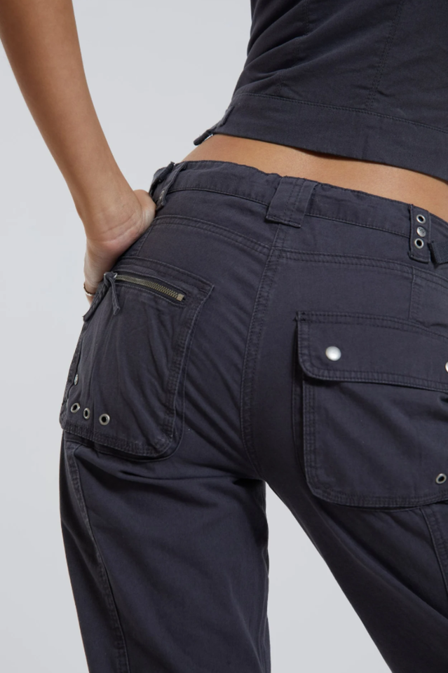 Women's Vintage Grey Low Rise Cargo Pants