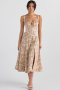 Women's Carmen Bustier Sundress Peony Print