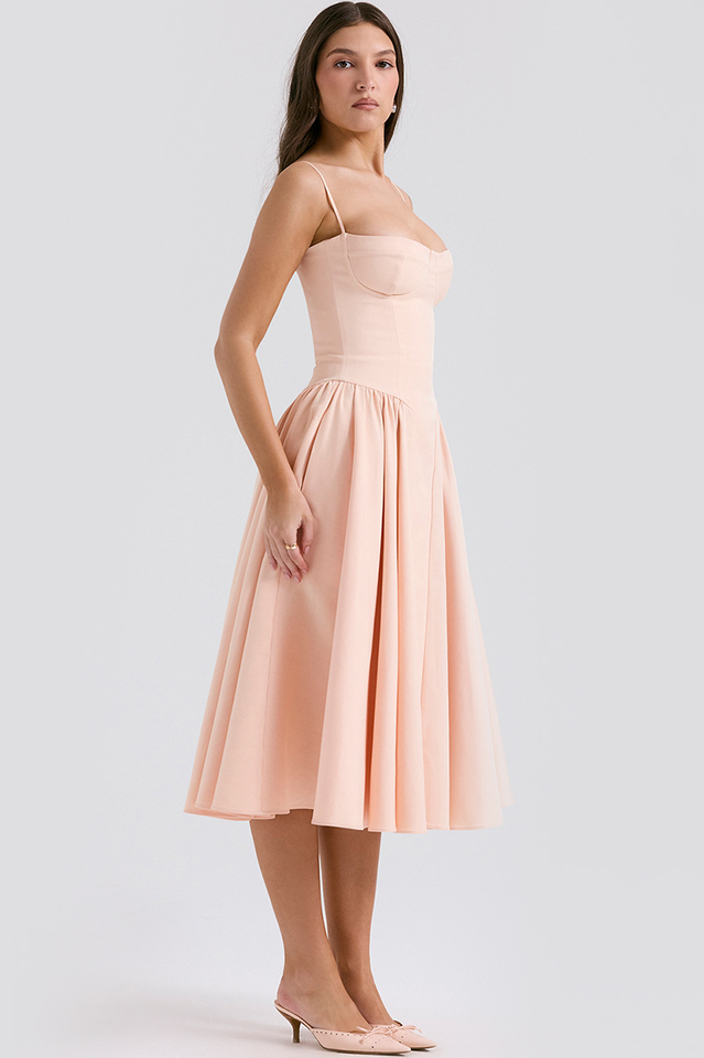 Women's Samaria French Navy Corset Sundress