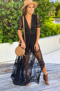 Women's Boho Lace Maxi Dress