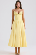 Women's Lady Black Strapless Midi Dress Sunshine