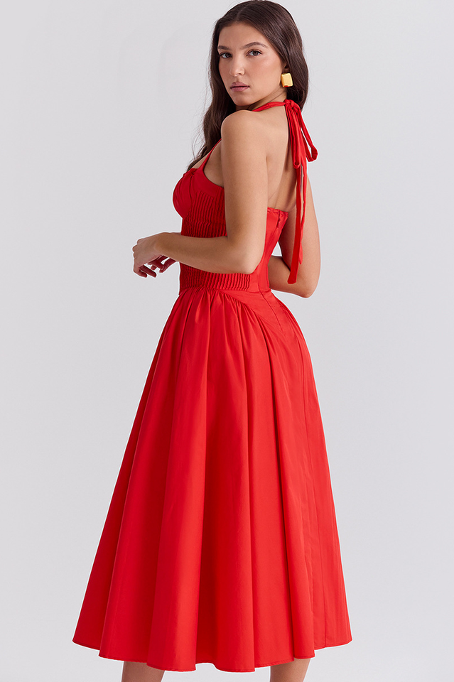 Women's Adabella Cotton Halter Midi Sundress