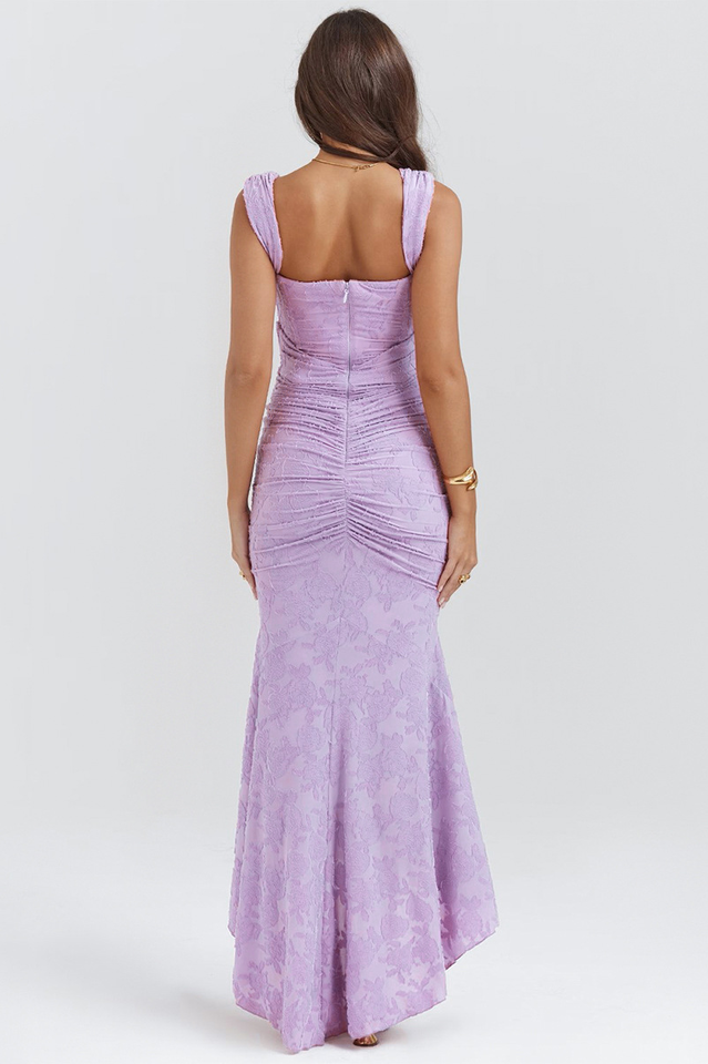 Women's Cesca Retro Cream White Floral Maxi Dress