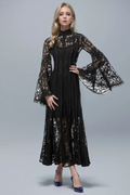 Women's Milena Lace Ruffled Long Dress