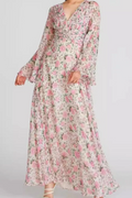 Women's Aracely V Neck Floral Maxi Dress Pink