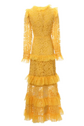 Women's Textured Maxi Dress With Long Sleeves