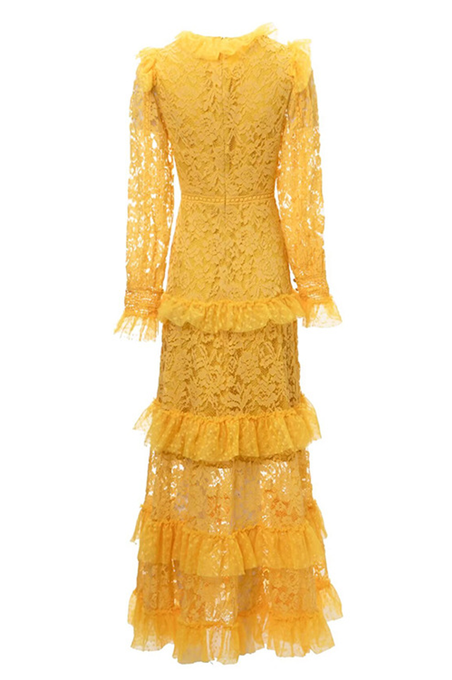 Women's Textured Maxi Dress With Long Sleeves