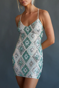 Women's Lauren Diamond Sequin Bodycon Mini Dress Mint