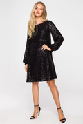 Women's Sequin Dress With Puff Sleeves