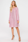 Women's Sequin Dress With Puff Sleeves