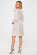 Women's Sequin Dress With Puff Sleeves