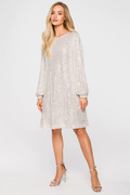Women's Sequin Dress With Puff Sleeves