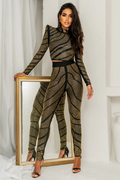 Women's Agatha Long Sleeve Rhinestone Pantsuit