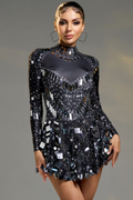 Women's Lorraine Embellished Prom Mini Dress Black