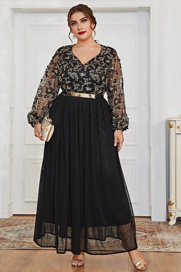 Women's Bella Sequin Maxi Dress Black