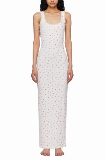 Women's Soft Lounge Lace Scoop Neck Dress White