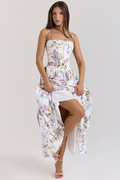 Women's Vintage Rose Print Cotton Midi Sundress