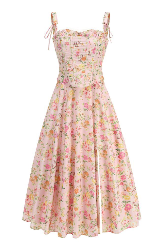 Women's Clarabelle Pink Meadow Print Cotton Sundress Pink Floral