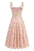 Women's Clarabelle Pink Meadow Print Cotton Sundress