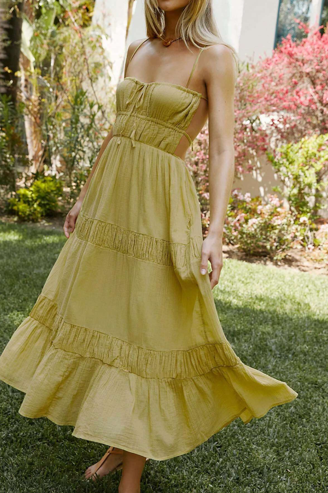 Women's Taking Sides Maxi Dress Olive