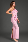 Women's Marwond Corset Strapless 3D Floral Dress