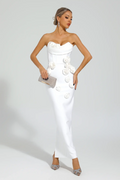 Women's Marwond Corset Strapless 3D Floral Dress