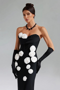 Women's Marwond Corset Strapless 3D Floral Dress