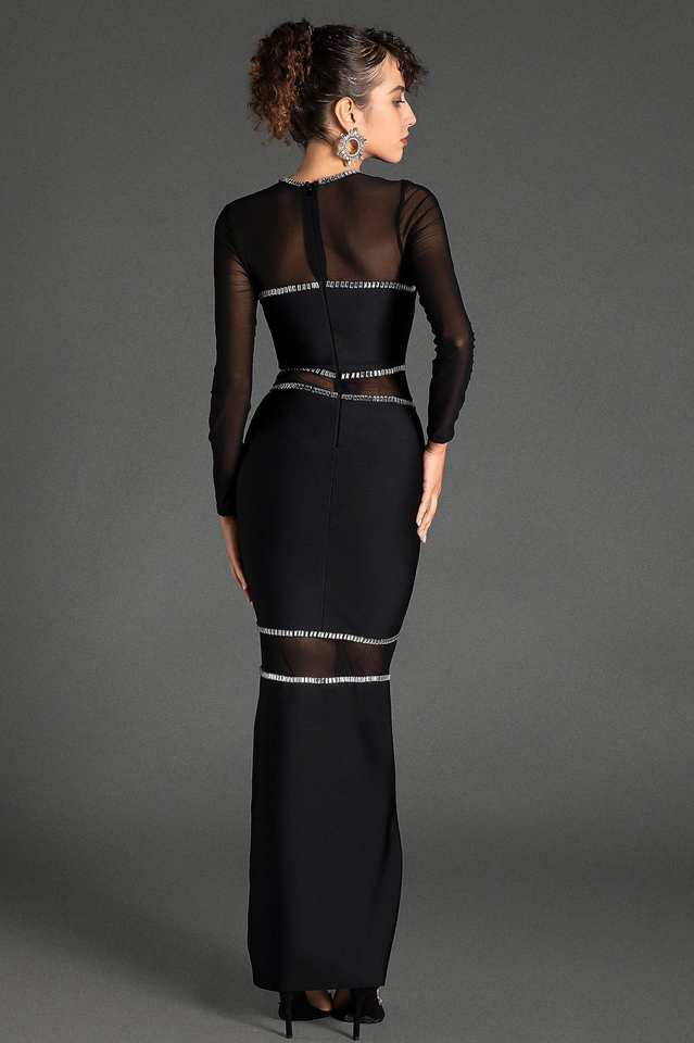 Women's Boyle Black Mesh Bandage Dress
