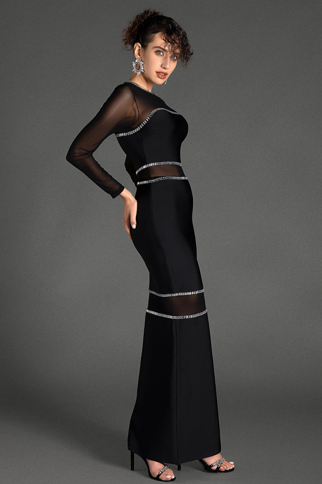 Women's Boyle Black Mesh Bandage Dress Black
