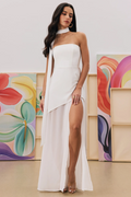 Women's Florence Asymmetrical Chiffon Maxi Dress with Scarf