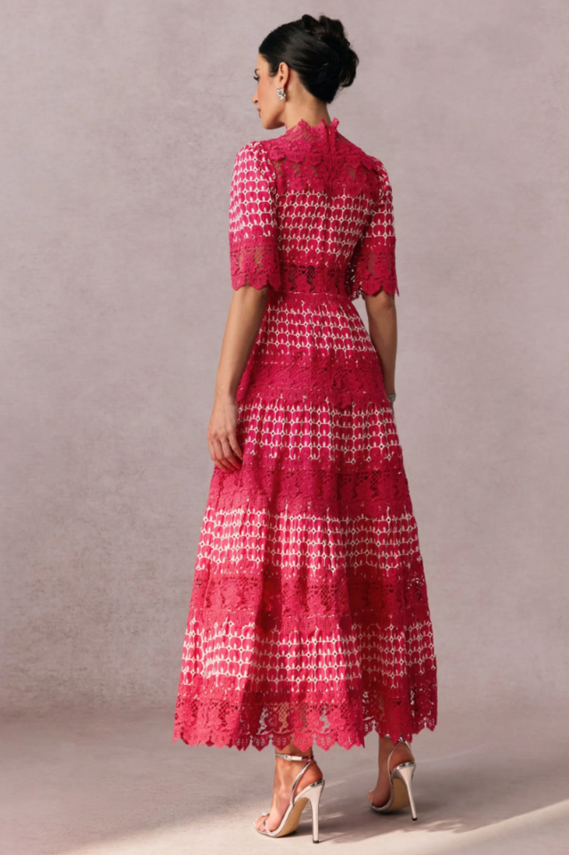 Women's Sabrina Embroidered Lace Midi Dress