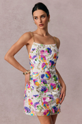 Women's Fanny Embroidered Sequins Backless Mini Dress