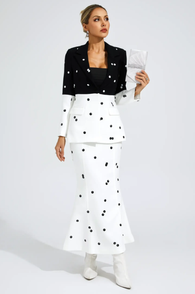 Women's Theobald Polka Dot Sequins Blazer Set