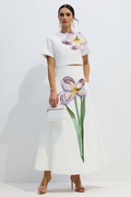 Women's Angelica Floral Applique Skirt Set