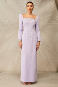 Women's Isabella Crystal Embellished Maxi Dress Lilac