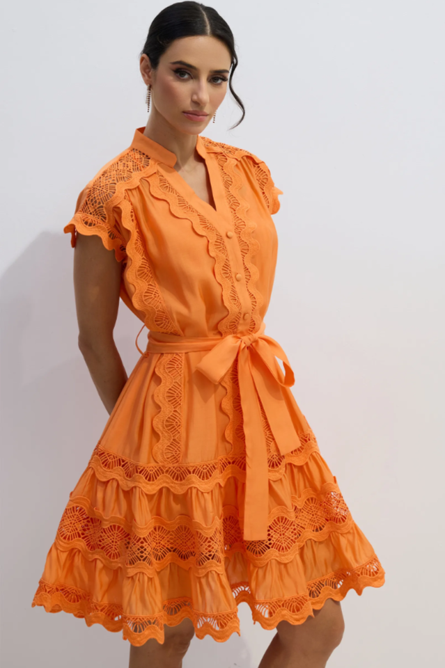 Women's Livia Embroidered Lace Tiered Mini Dress