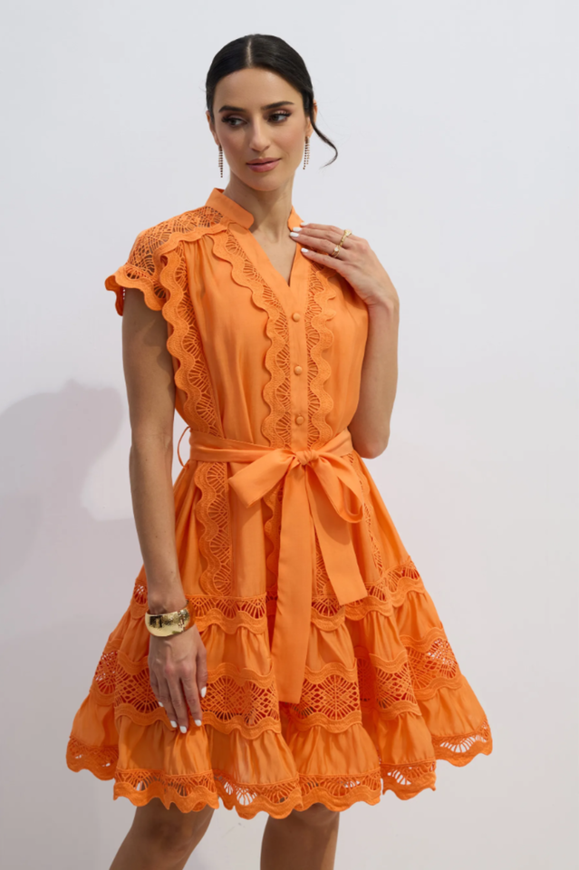 Women's Livia Embroidered Lace Tiered Mini Dress