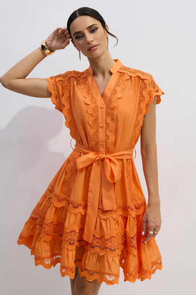 Women's Livia Embroidered Lace Tiered Mini Dress