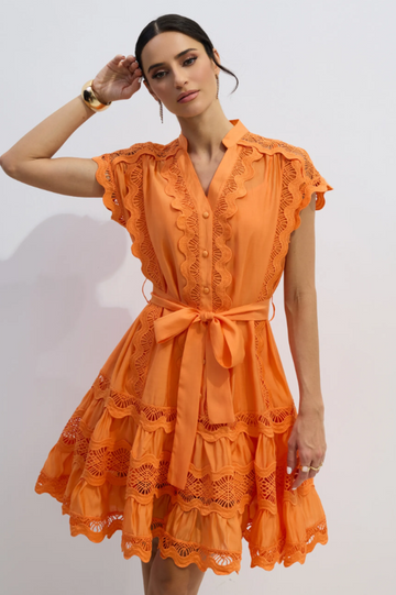 Women's Livia Embroidered Lace Tiered Mini Dress