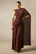 Women's Aubrie Draped Cape Maxi Dress