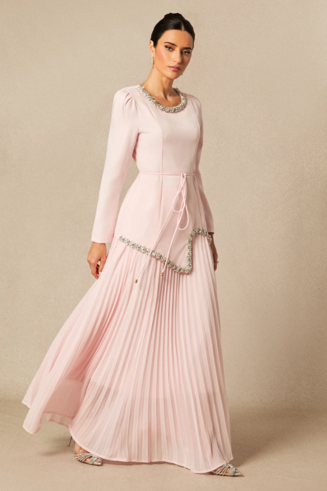 Women's Athena Top & Pleated Skirt Set Pink