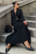 Women's Florence Belted Blazer Pleated Skirt Set