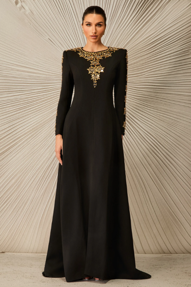 Women's Aria Embellished Long Sleeve Maxi Dress