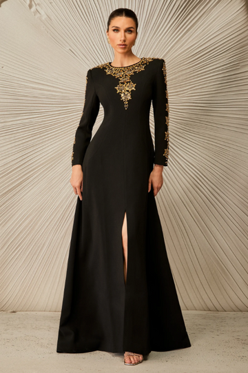 Women's Aria Embellished Long Sleeve Maxi Dress