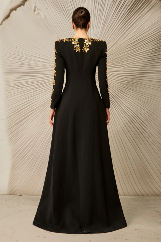 Women's Aria Embellished Long Sleeve Maxi Dress